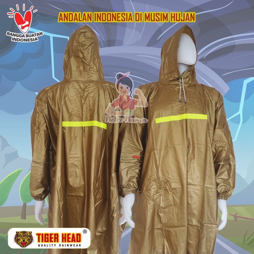 Jas Hujan Poncho BIG TOP M lengan TIGER HEAD 68209 ORI Mantel Tebal Murah mood