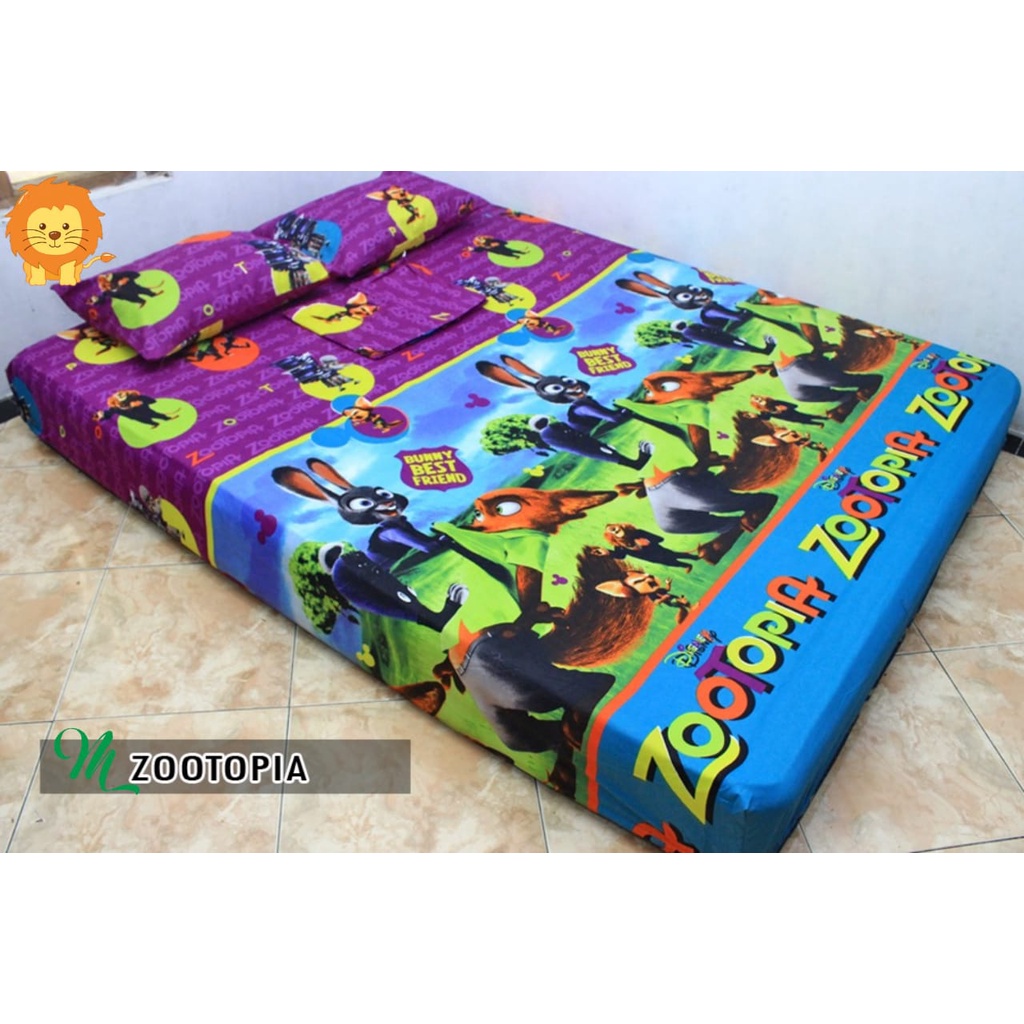 Sprei Fitted Karet Sprei Jungle Animal Sprei Jungle Zoo Sprei Zootopia Murah 4 Pilihan Size No. 1 Ki
