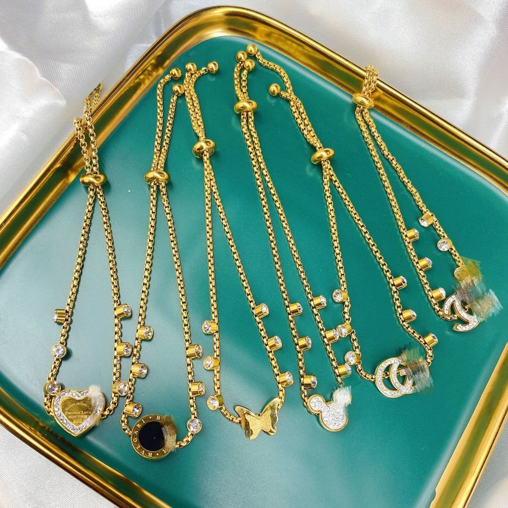Gelang serut gold korea style titanium anti karat