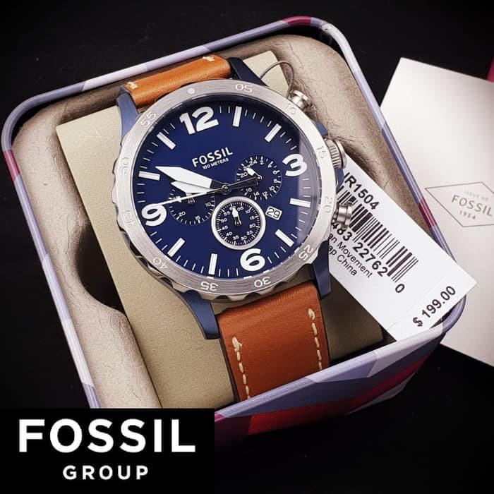 Original Jam Tangan Pria Merk Fossil Original ( 4.8 cm ) Type : JR1504 Baterai Premium Kekinian