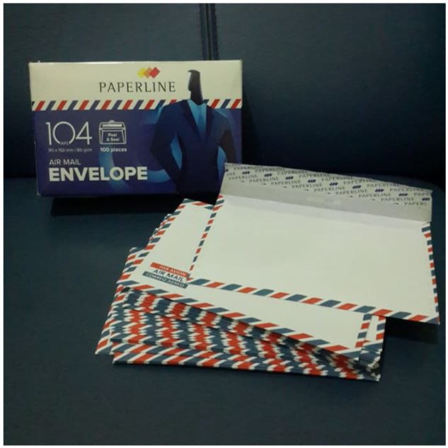 

Amplop PAPAERLINE Airmail tanggung ( No.104 ) 95x152mm - 100 lbr