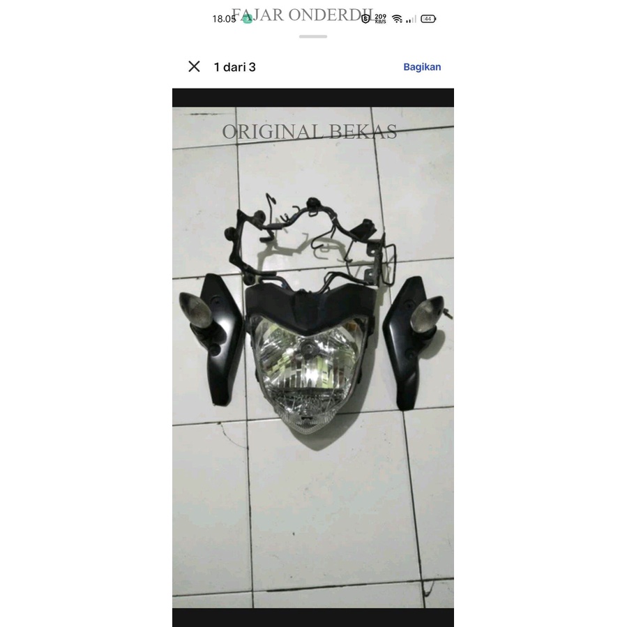 HEAD LAMP LAMPU DEPAN SET BREKET SEN YAMAHA BYSON KARBU PNP BYSON FI ORIGINAL