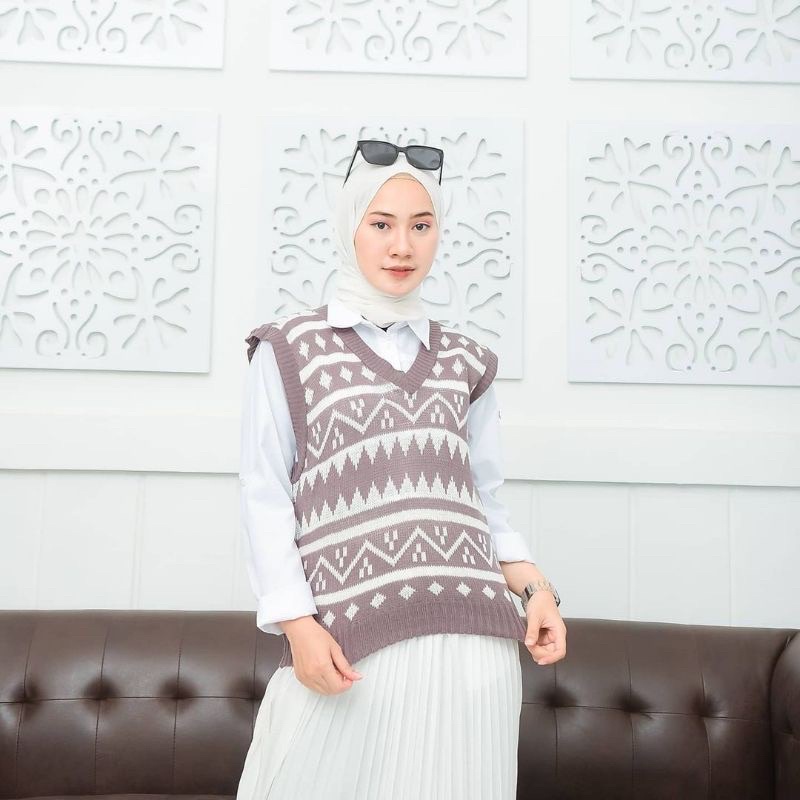 Maroco Vest / Rompi Rajut Wanita / Rompi Korea