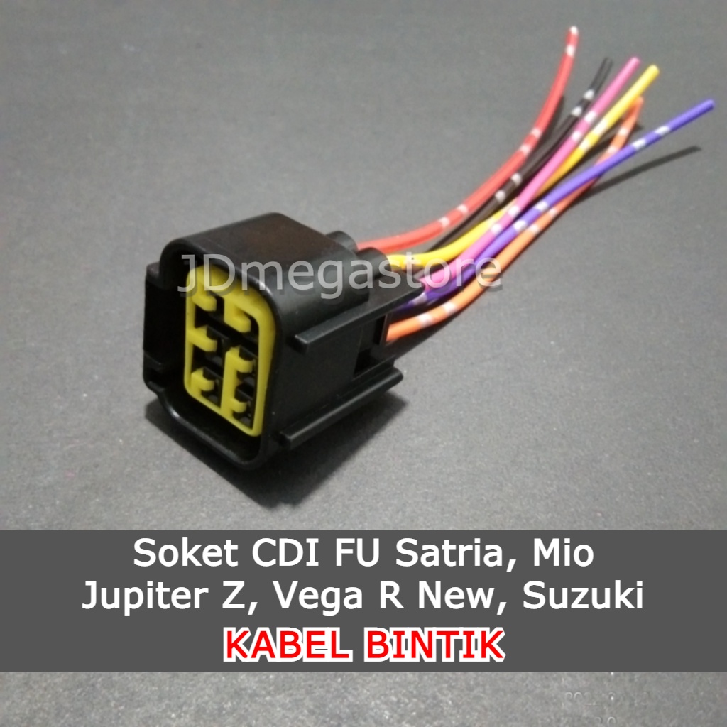 (Grosir/COD) Soket CDI Satria FU, Mio, Jupiter Z, Smash, Vega R New - 6 KABEL BINTIK