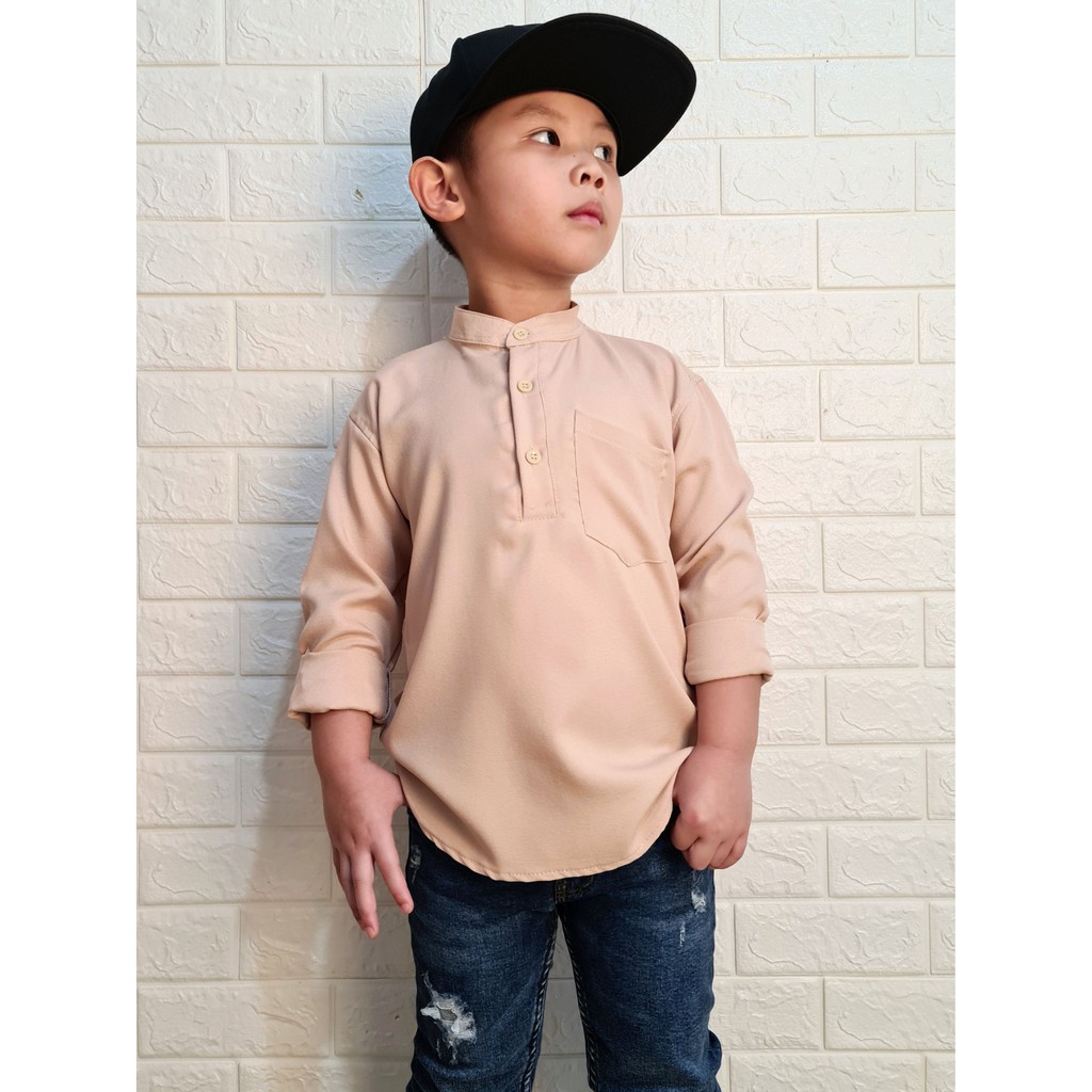 MOKOKOMO Baju Koko Anak Laki Laki Atasan Anak Fashion Muslim Koko Farhan