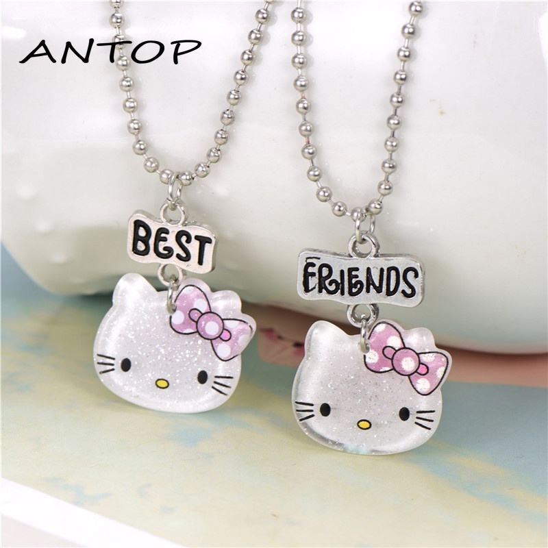 Lucu Hello Kitty Buddy Pendant Baru Gadis Hati Kalung Versi Korea Aksesoris Populer ANTOP