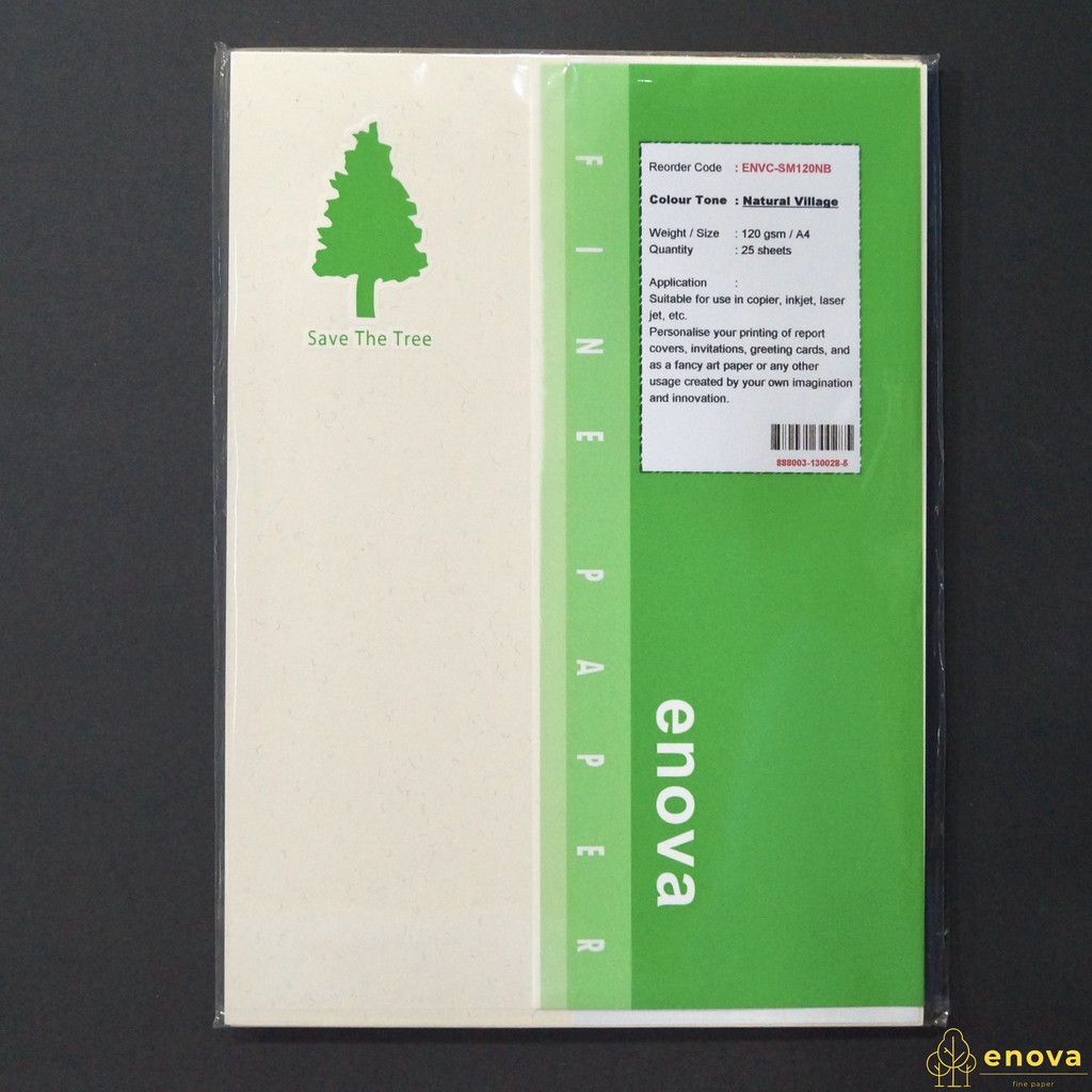 

Fancy Art Paper ENOVA | Natural Village | A4 120GSM (Putih)