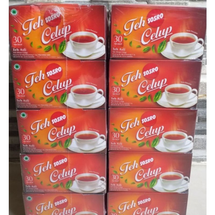 

teh Sosro celup 1 pak besar.isi 10 bks