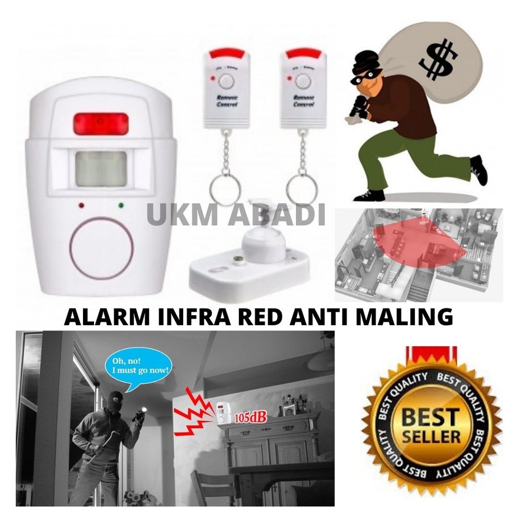 Alarm Infra Red Sensor Gerak Anti Maling 2 Remote Emastiff 111107