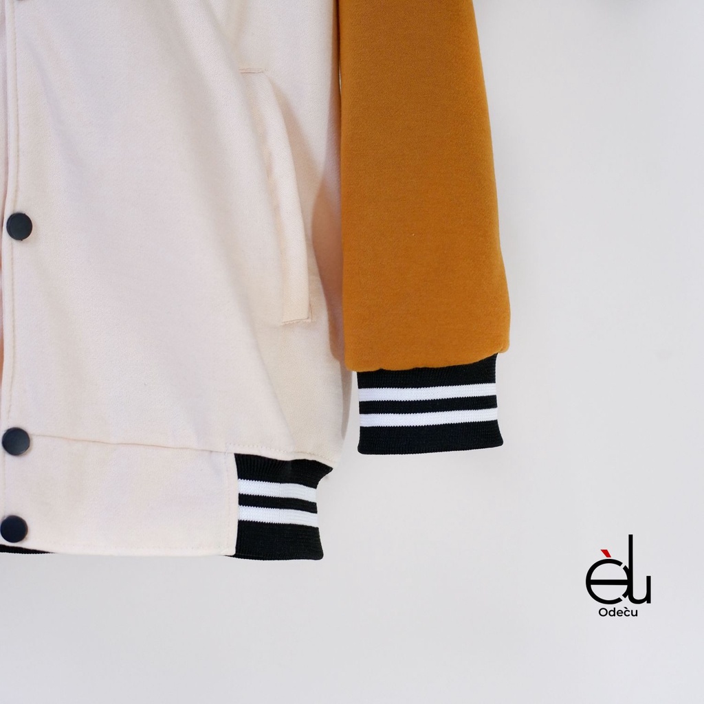 ODECU PREMIUM VARSITY VANILLA DARK MUSTARD WANITA PRIA