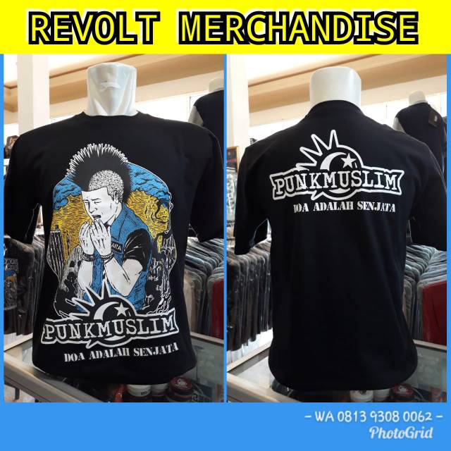 kaos punk muslim (doa adalah senjata), t-shirt punk muslim, kaos punk.