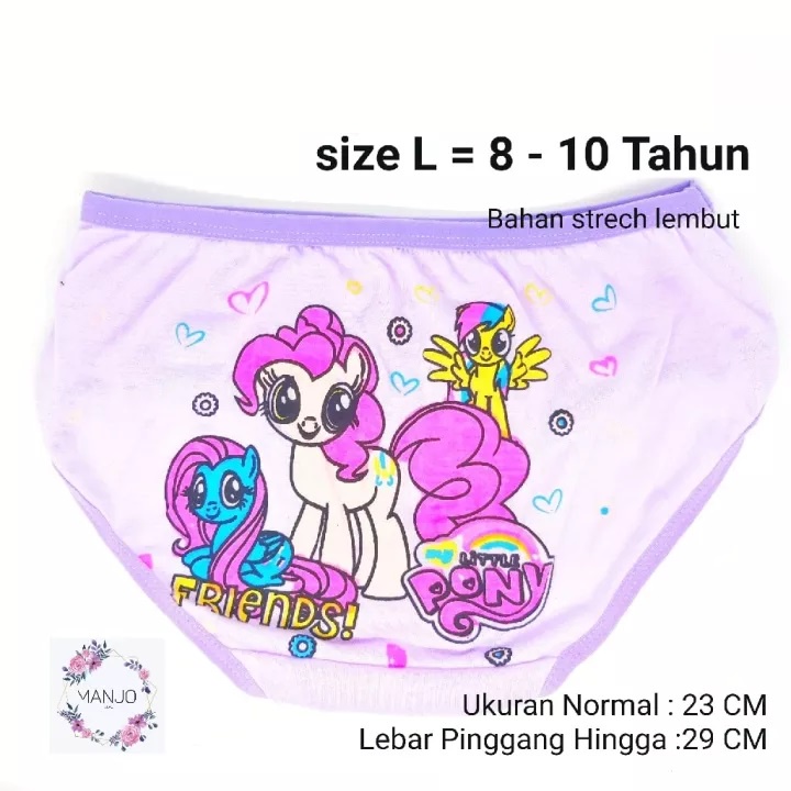 PROMO!! ( 12 PCS ) Celana Dalam Anak Perempuan / CD anak Usia 4 s/d 12 Tahun Motif PNY | ESSEN
