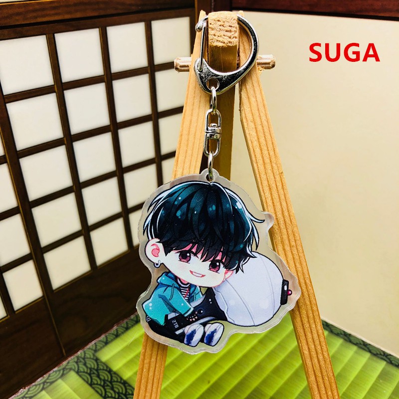 [Bayar Di Tempat]Cute Kpop BTS Bangtan Boys Acrylic Keychain Keyring gantungan kunci