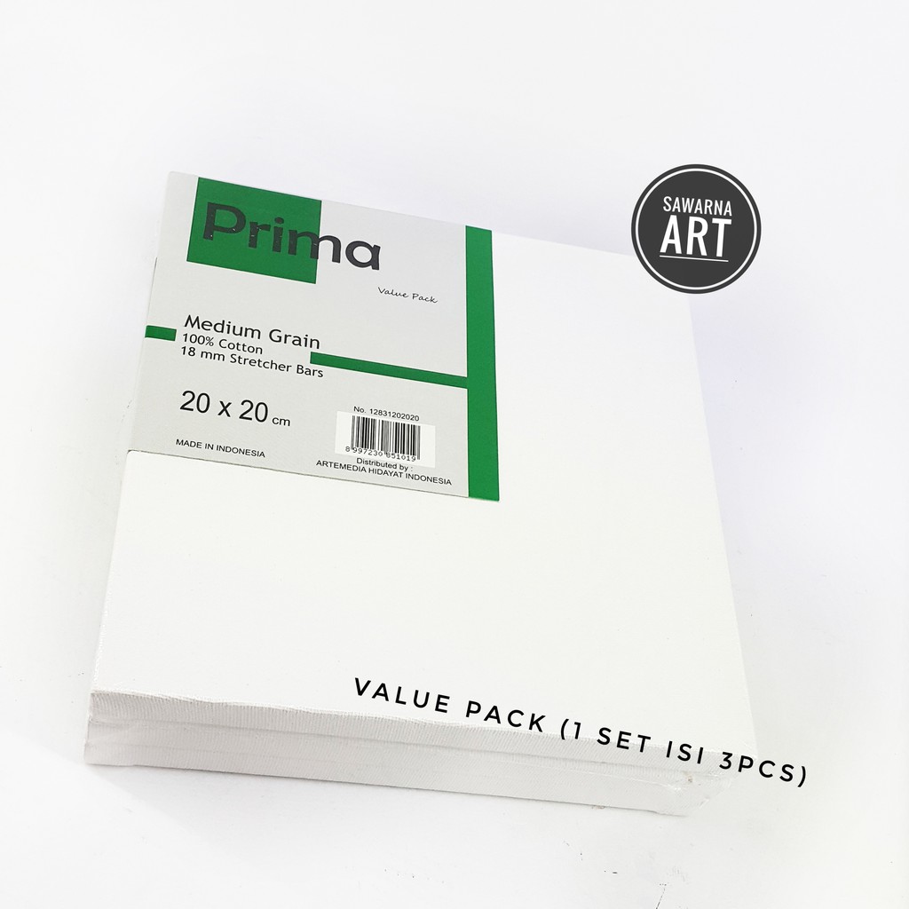 

Kanvas Prima Value Pack 20x20 (1 Pack Isi 3)