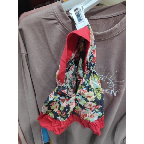 BAJU MUSLIM ANAK MERAH MOTIF BUNGA BUNGA