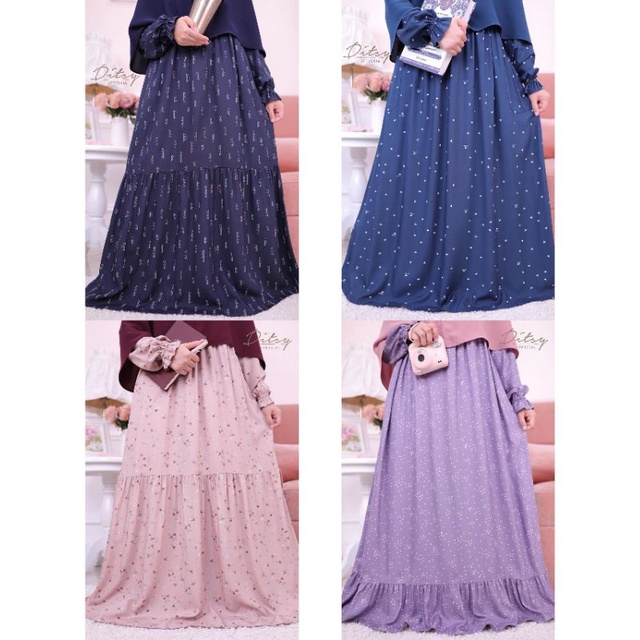 Ditsy Edisi Februari Maret 2022 Punto Brown Amore Jetblack Navy Liefde Mauve Navya Dusty Helga Midni