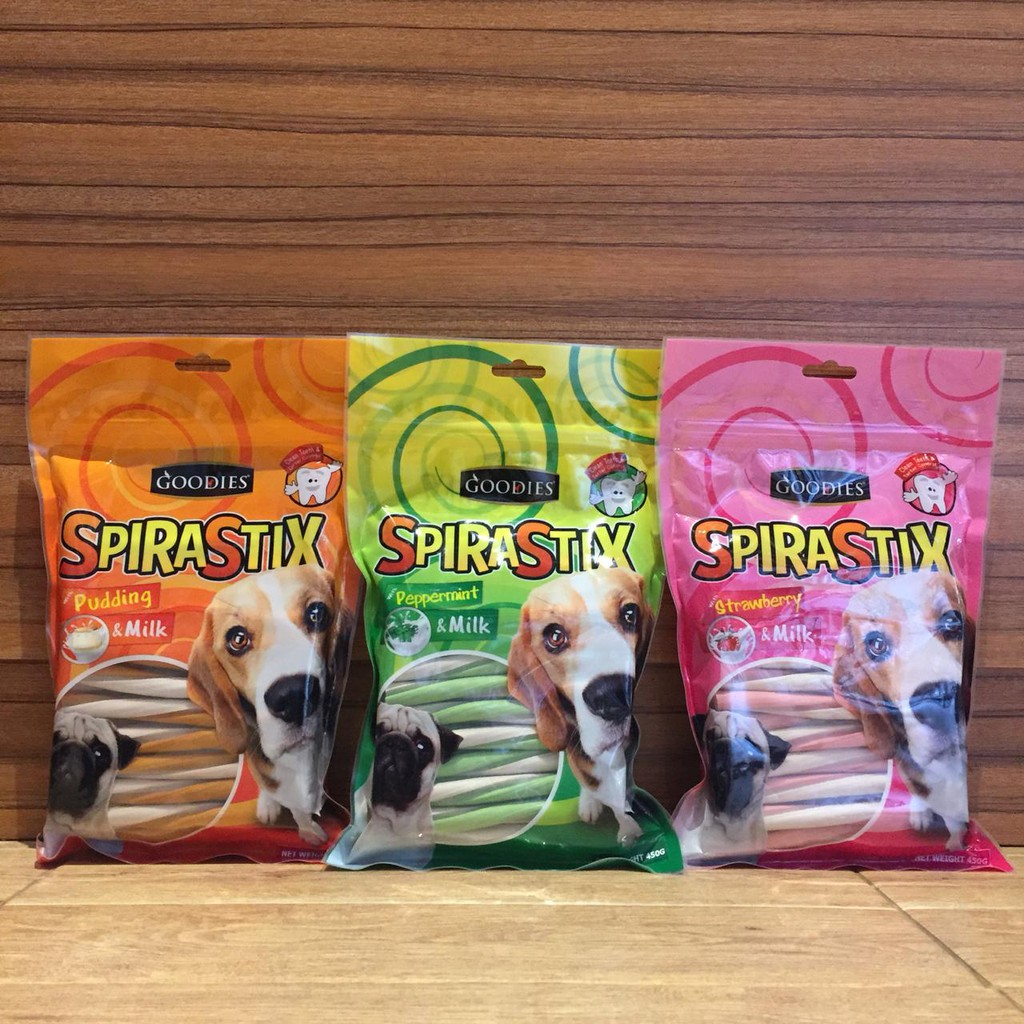 

GOODIES Snack Dental Anjing Spira Stix flavor with Milk 450gram