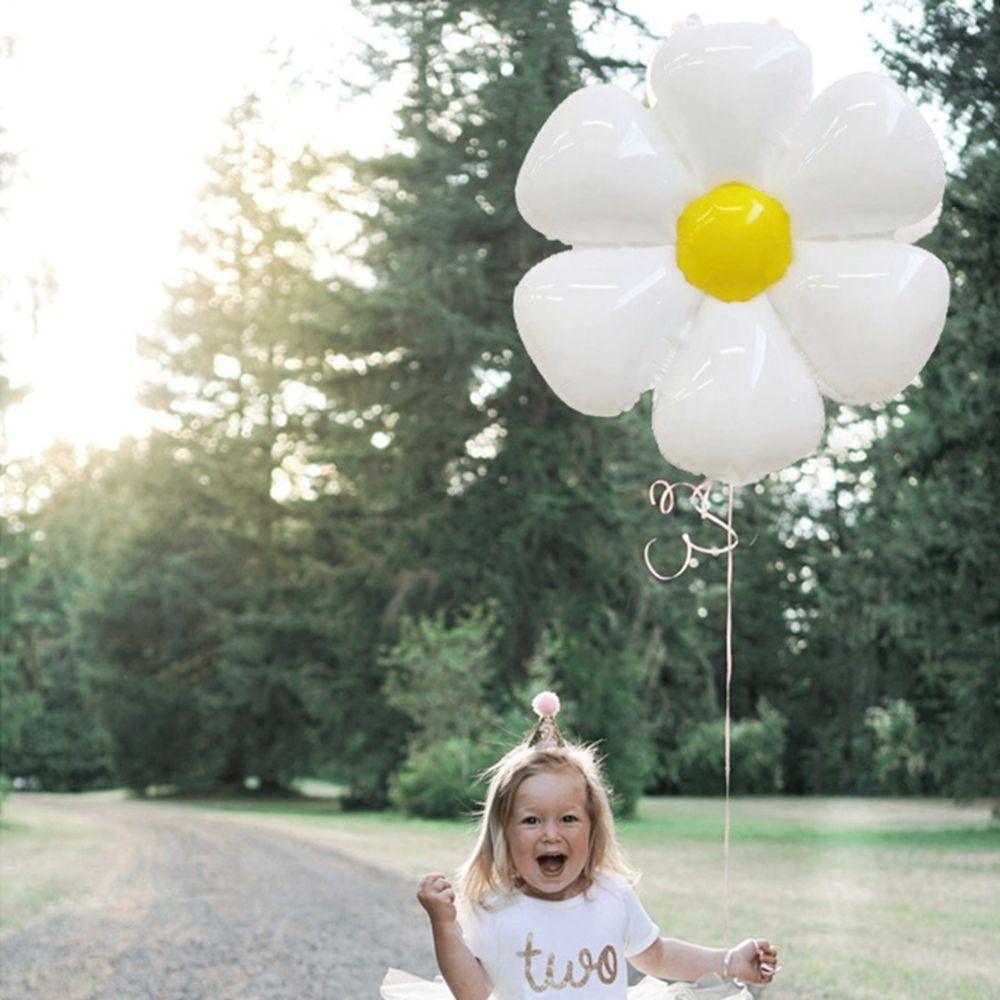 [Elegan] Balon Tema Hawaii Musim Panas Baby Shower Bunga Matahari Daisy Flower Helium Properti Foto