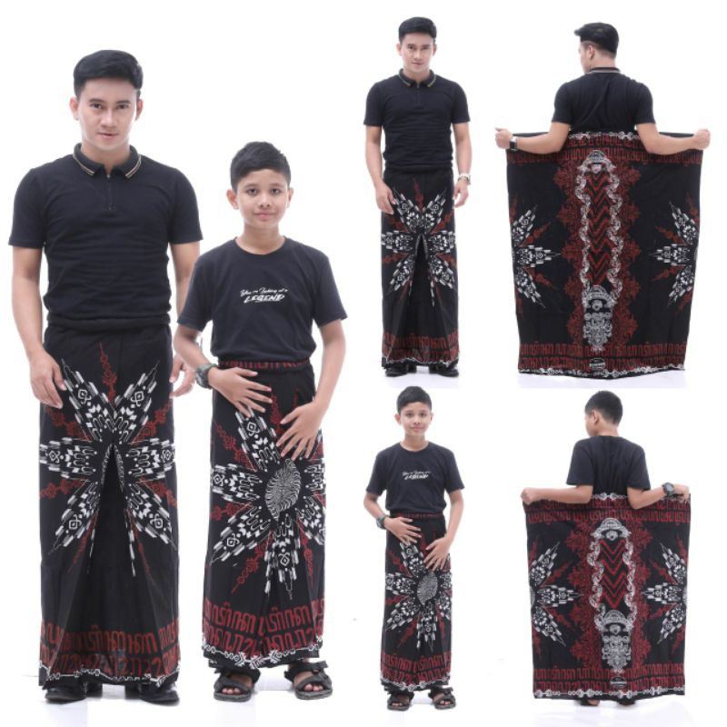 SARUNG COUPLE  BAPAK DEWASA DAN ANAK BATIK CAP LILIN MALAM ASLI MANUAL HANDMADE BUKAN PRINTING