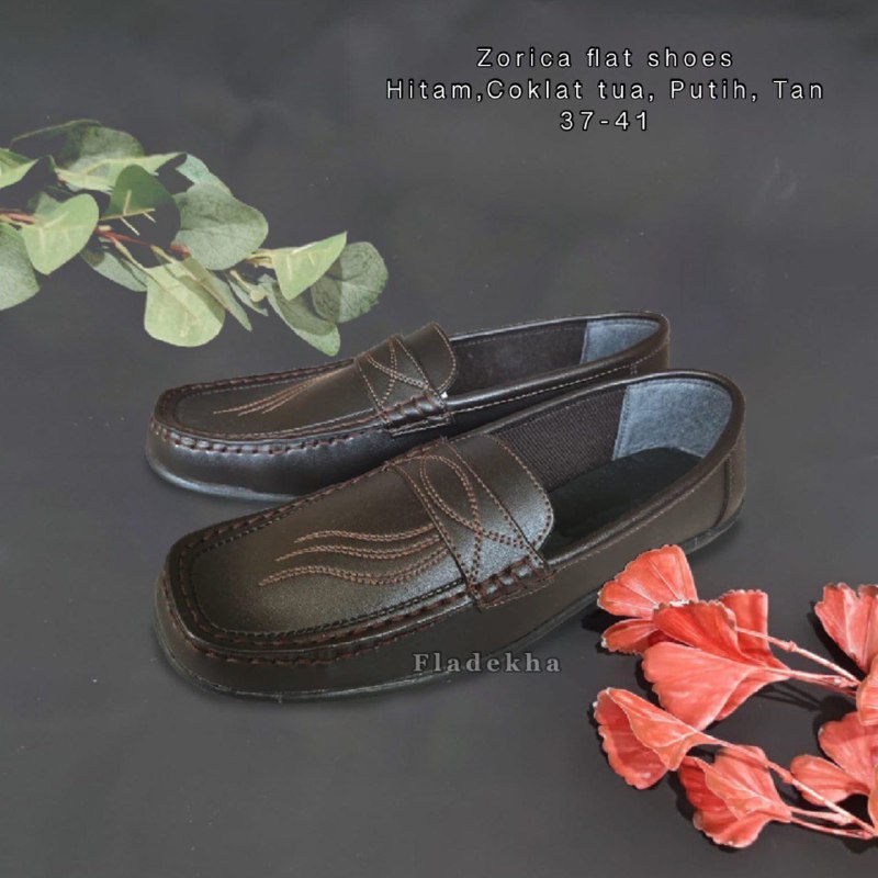 SEPATU LOAFER WANITA/SEPATU FLAT CEWEK/SEPATU FORMAL HITAM ZORICA 1422