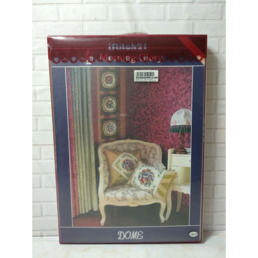Paket Sulam Kristik Sarung Bantal DOME 51218R Bunga Flower Morning Glory