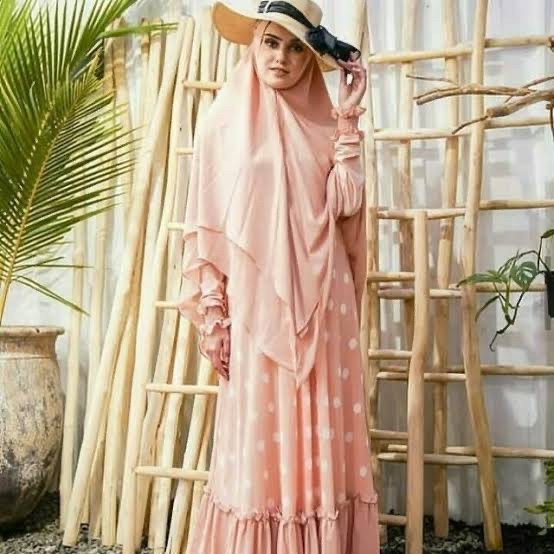 GAMIS POLKA AIKO BY QNANZ/gamis dewasa/dress muslim/pakaian muslim wanita/polkadot/hijab muslimah