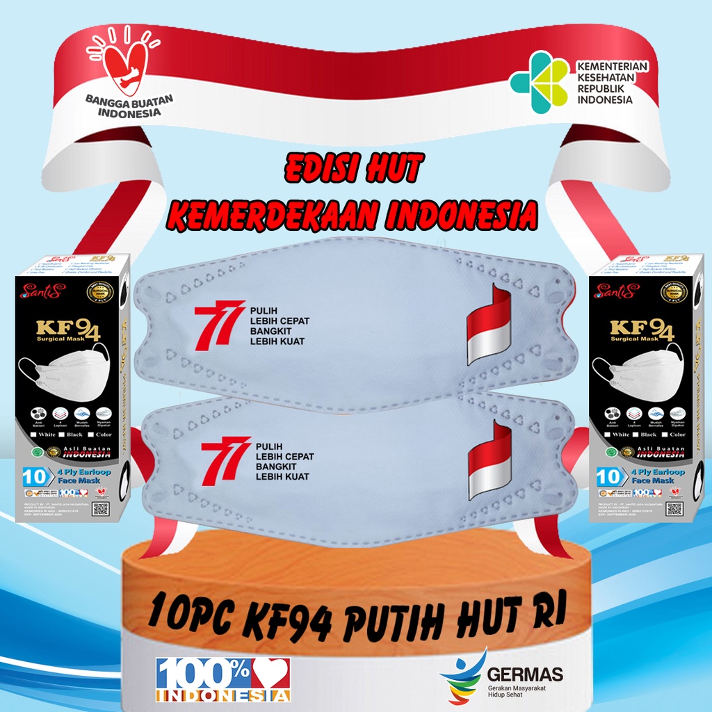 Masker KF94 Spesial Edisi HUT INDONESIA 78th Merah Putih