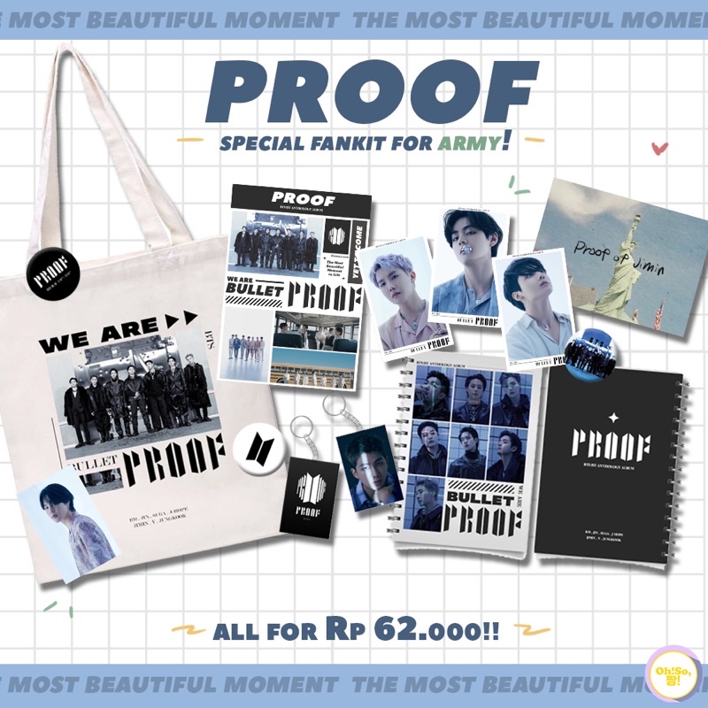 BTS PROOF WE ARE BULLETPROOF FANKIT PAKET LENGKAP BANGTAN ARMY PACK YET TO COME
