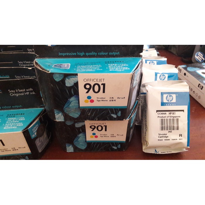 Tinta Catridge hp 901 color ( lost pack ) tanpa dus original