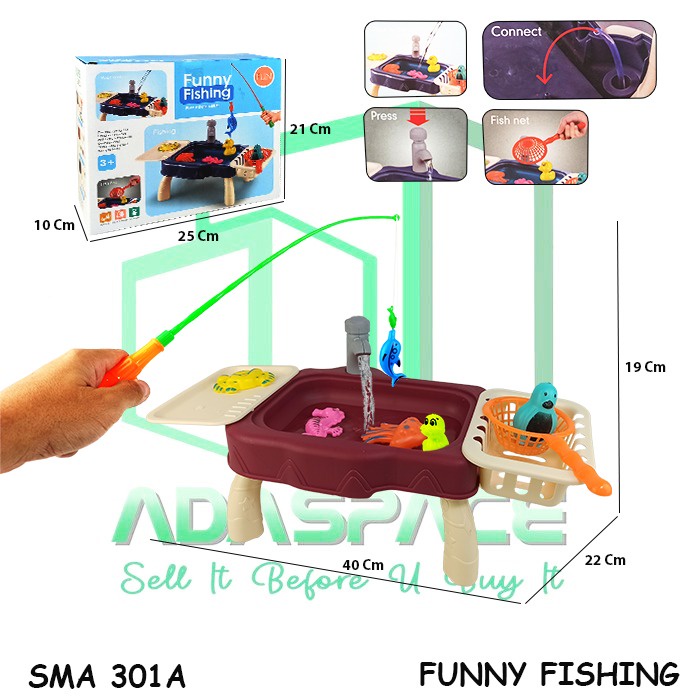 PROMO SMA-301A Pancing Ikan Pancingan Fishing Game Hewan Binatang Baterai Mainan Anak Bayi Edukatif Animal Hobi Koleksi Safari