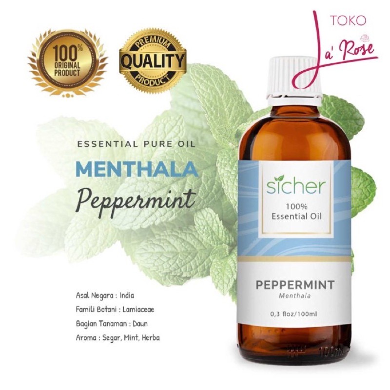 Essential Oil Peppermint 100ml Aromatherapy Natural 100% Minyak Mint Aroma Terapi