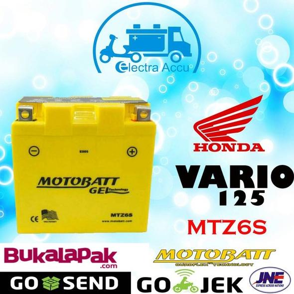Aki Motor Honda Vario 125 Motobatt MTZ6S Aki Kering