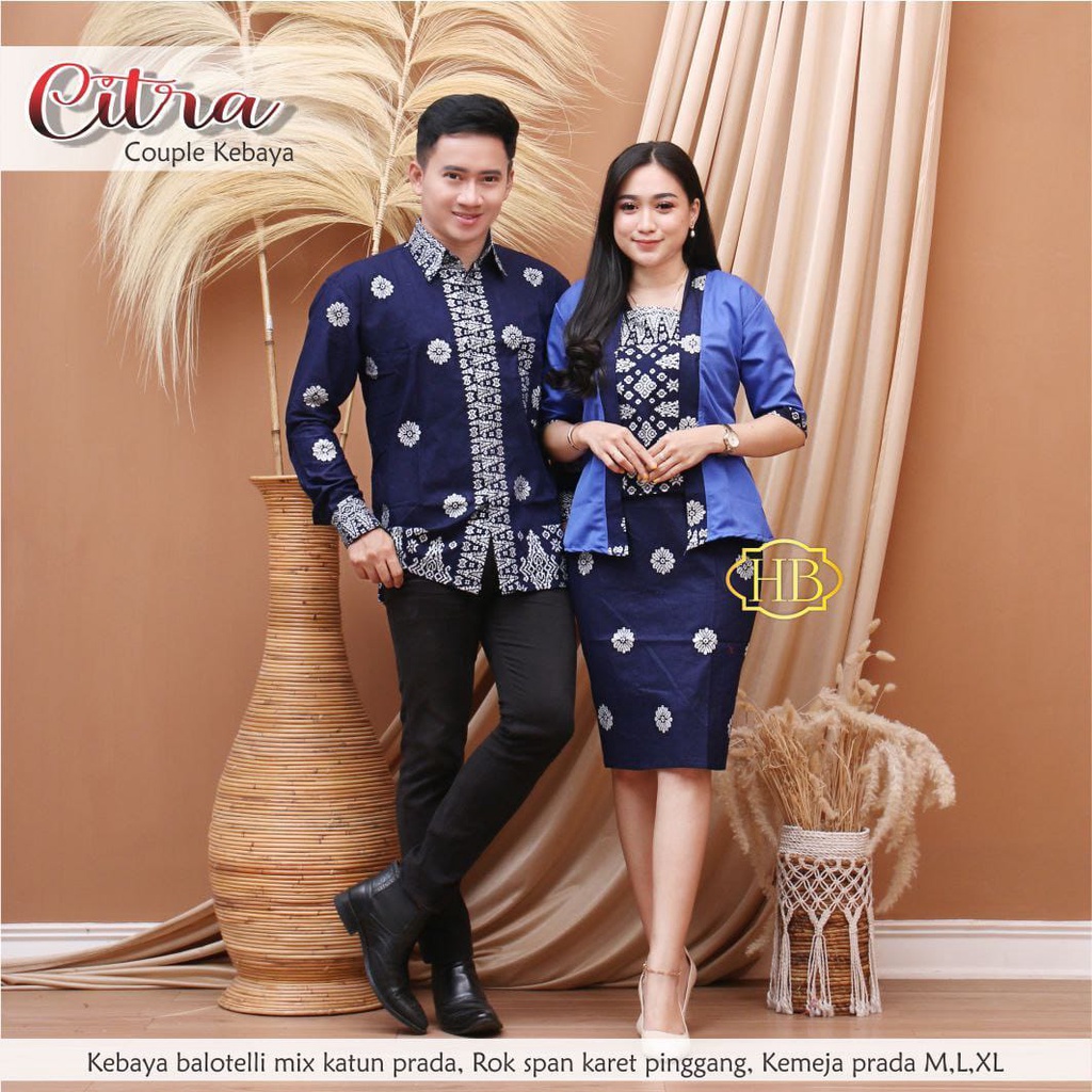 Batik Couple Terbaru / Setelan Kebaya Couple / Kebaya Set / Baju Couple Pasangan Modern / Baju Natal