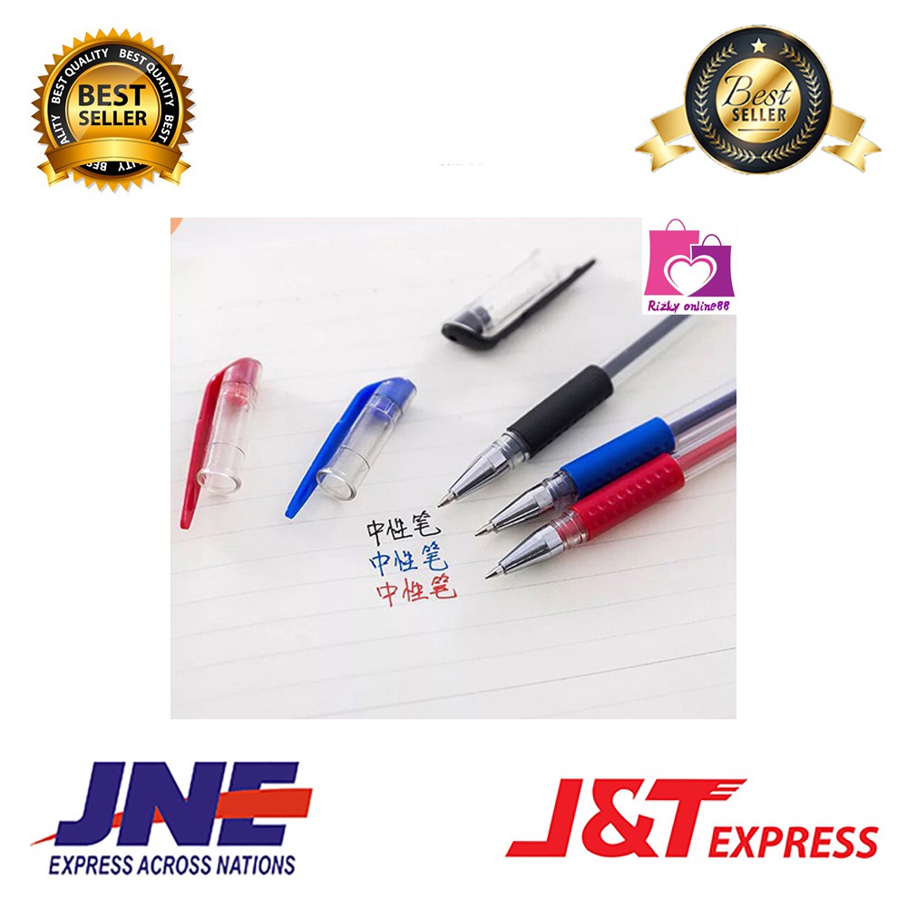 Rizkyonline88 pulpen gel tinta cair bolpen pena 0.5 mm