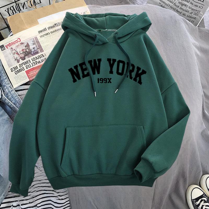 Sweater Hoodie Motif  NEW YORK Bahan Fleece Tebal Premium Pria Wanita