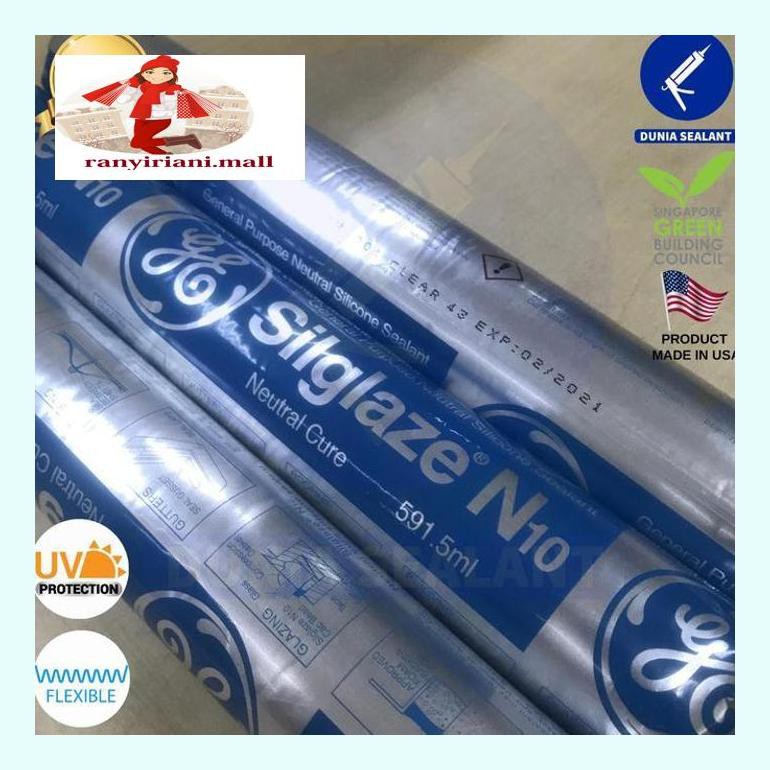 

510Fsjbran Silicone Sealant Lem Kaca Silikon Silen Ge Silglaze N10 Sosis - Clear Bening Rany5Ckhd