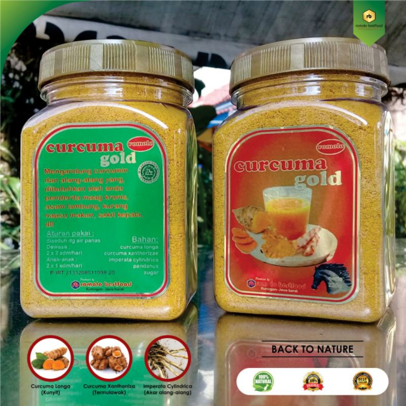Kunyit instan, Curcuma Gold, Herbal Original 220 Gram