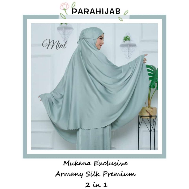 Mukena Armany Silk 2in1/ mukena armany silk premium / mukena armany / mukena armany silk polos 2in1