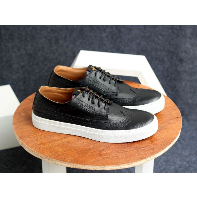 Xshoesbdg.id x Wingtif Sepatu Formal Casual Pria Pantofel Hitam Pria Kulit Sintetis Santai Kerja Kuliah Kantor