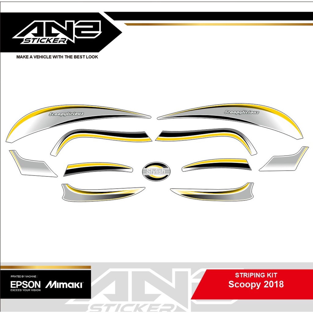 STRIPING SCOOPY 2018 LIST ORI STIKER VARIASI SCOOPY 2018