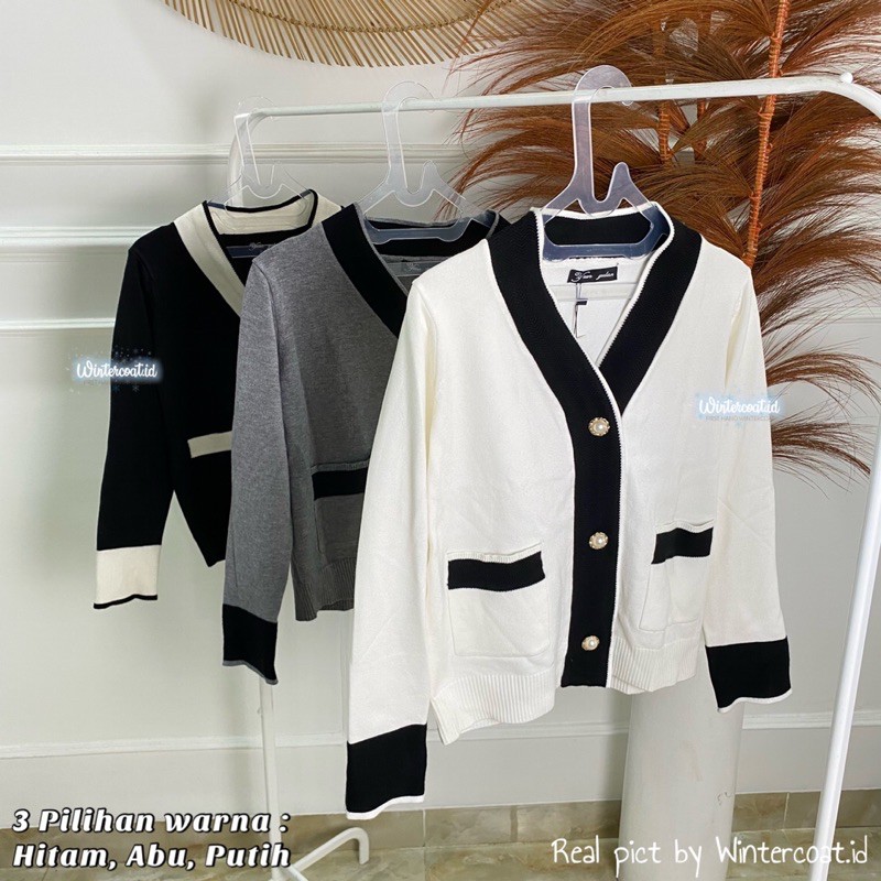 Kardigan rajut wanita import korea claudia knitted cardigan jaket hangat cewek jacket tebal