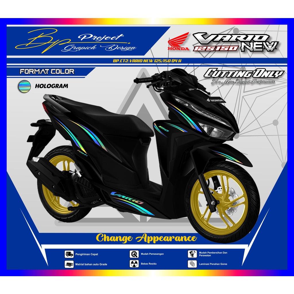 Cutting Sticker VARIO NEW - Aksesoris Motor Stiker Honda Vario 125 & 150 New Terbaru 2019 2020 2021 