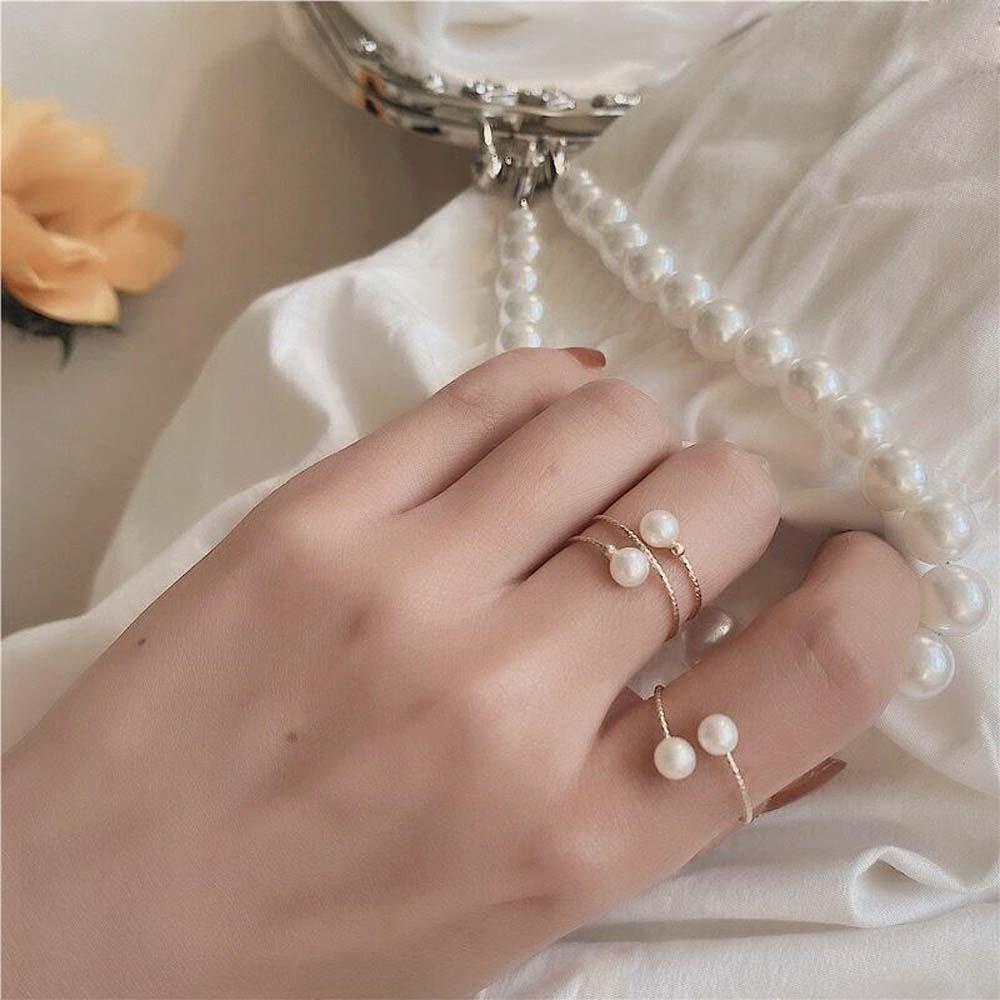 Needway   Cincin Terbuka Retro Sederhana Wanita Korea Alloy Zirkon Jari Rings