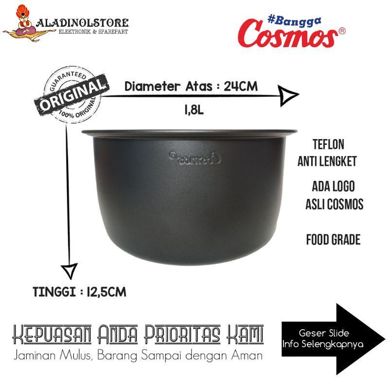 Panci Teflon MagicCom COSMOS 1.8L CRJ 3302 ORIGINAL