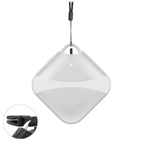 Personal Wearable Air Purifier Necklace Mini Portable Air Freshner Ionizer Negative Ion Low Noise for Adults Kids-putih
