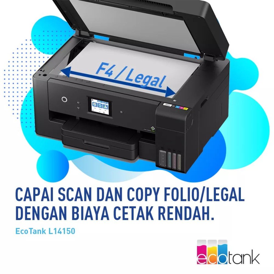 Epson EcoTank L14150 A3+ Wi-Fi Duplex Wide-Format All-in-One Ink Tank Printer / Print A3 Scan F4 Copi F4 / Wi-Fi Duplex Fax With ADF / Garansi Resmi