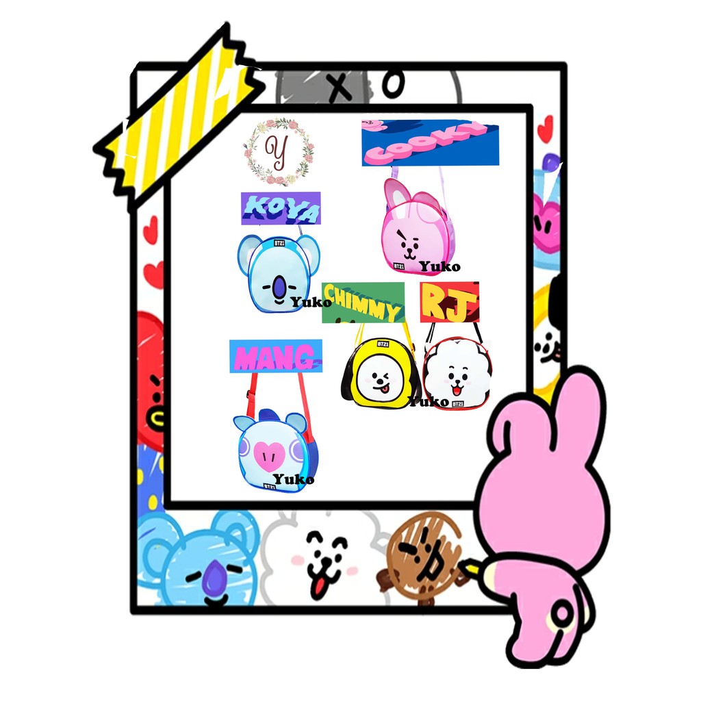 Tas Selempang BT21 Model Kepapa Lucu Tas Slempang BT21 Kepala Tas Selempang Kepala BT21 BT 21
