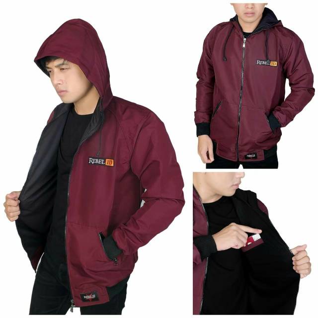 Jaket Parasit Topi Original Rebel ID / Jaket Pria Casual / Jaket Parasit Pria / Jaket Parasit Casual