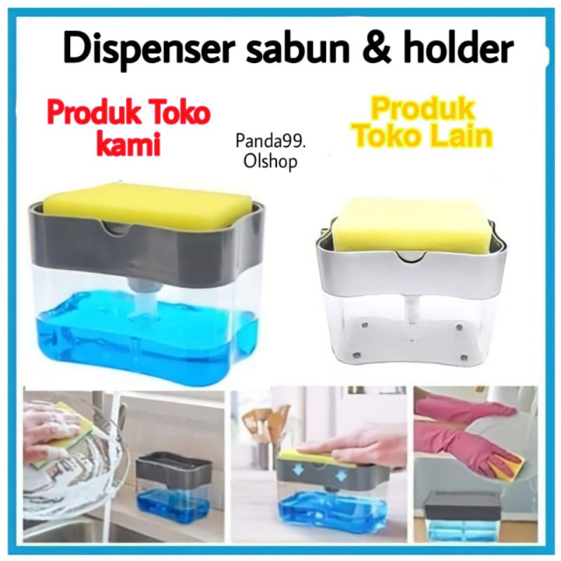 [D2] Dispenser Sabun &amp; Holder Spons Cuci Piring 2in1 ⭐panda99⭐