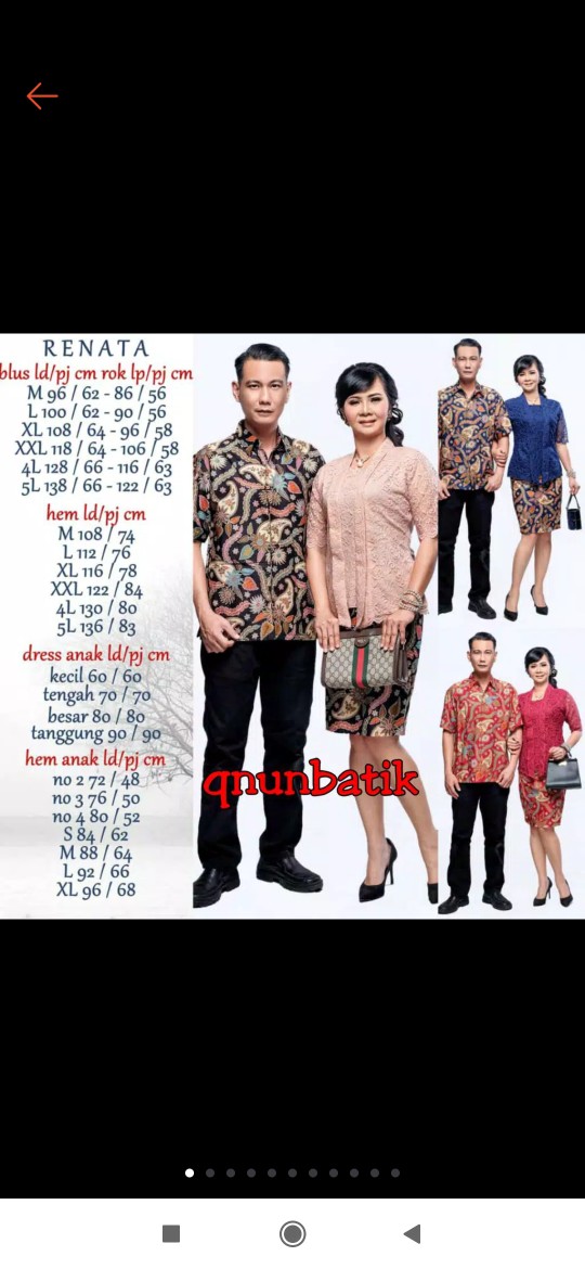 Qnunbatik Batik Family/keluarga Rok N Blus Viona Kidang